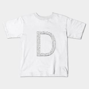 Typographic monogram cutout D Kids T-Shirt